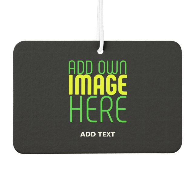 MODERN EDITABLE SIMPLE BLACK IMAGE TEXT TEMPLATE CAR AIR FRESHENER (Front)