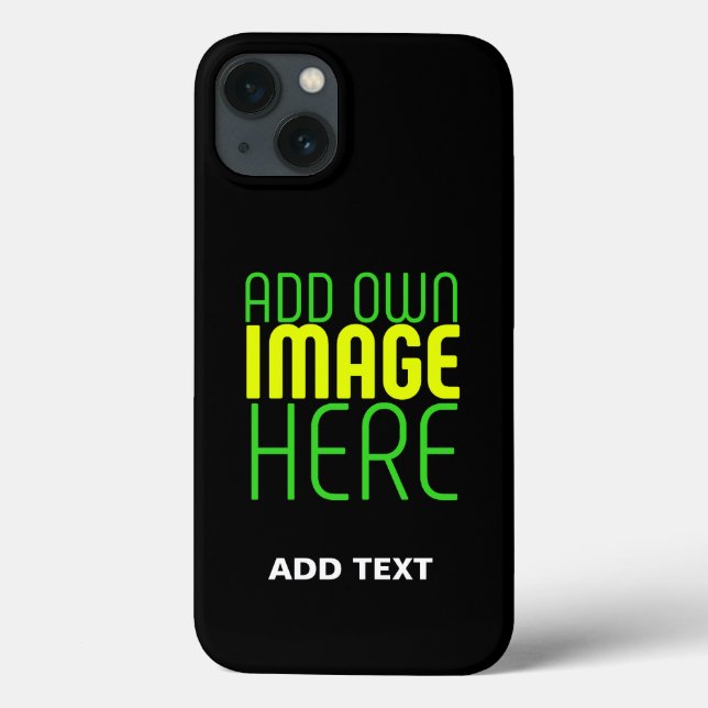 MODERN EDITABLE SIMPLE BLACK IMAGE TEXT TEMPLATE Case-Mate iPhone CASE (Back)