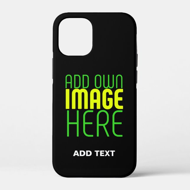 MODERN EDITABLE SIMPLE BLACK IMAGE TEXT TEMPLATE Case-Mate iPhone CASE (Back)