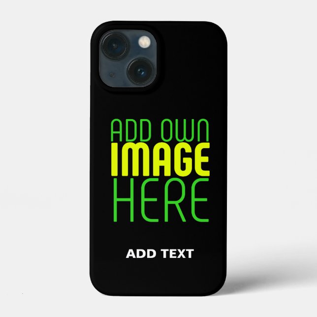 MODERN EDITABLE SIMPLE BLACK IMAGE TEXT TEMPLATE Case-Mate iPhone CASE (Back)