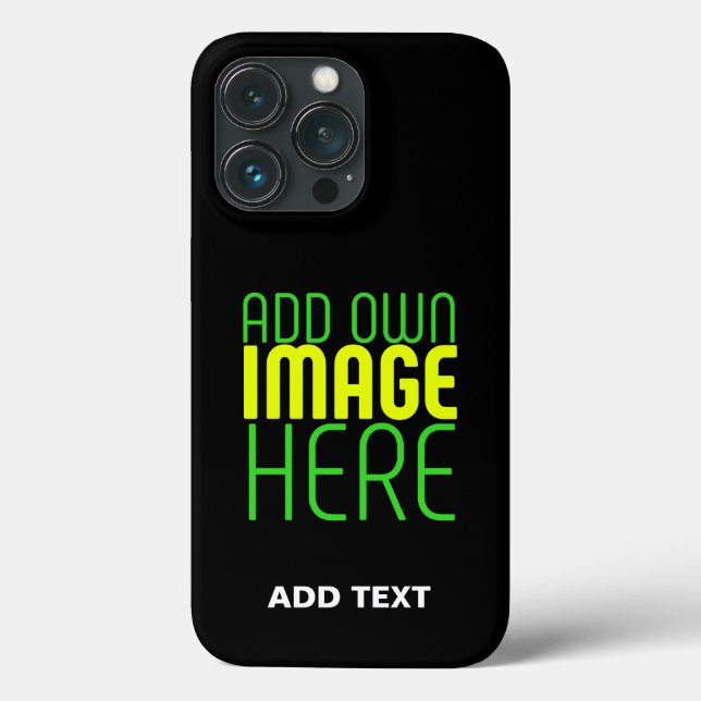 MODERN EDITABLE SIMPLE BLACK IMAGE TEXT TEMPLATE Case-Mate iPhone CASE (Back)