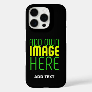 MODERN EDITABLE SIMPLE BLACK IMAGE TEXT TEMPLATE iPhone 16 PRO CASE