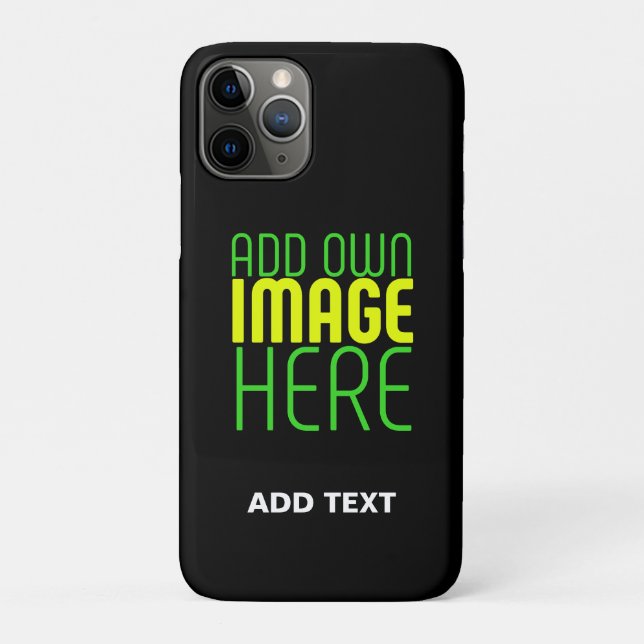 MODERN EDITABLE SIMPLE BLACK IMAGE TEXT TEMPLATE Case-Mate iPhone CASE (Back)