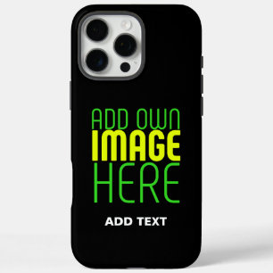 MODERN EDITABLE SIMPLE BLACK IMAGE TEXT TEMPLATE iPhone 16 PRO MAX CASE