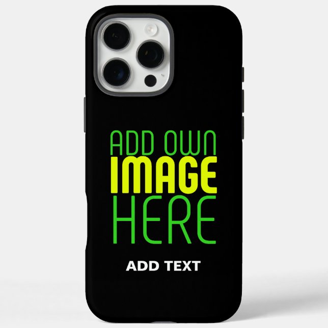 MODERN EDITABLE SIMPLE BLACK IMAGE TEXT TEMPLATE Case-Mate iPhone CASE (Back)