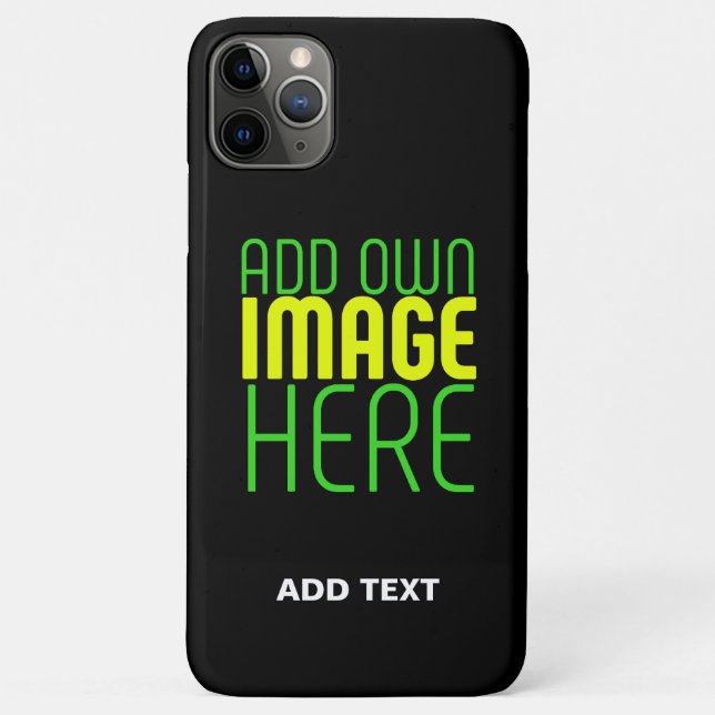 MODERN EDITABLE SIMPLE BLACK IMAGE TEXT TEMPLATE Case-Mate iPhone CASE (Back)