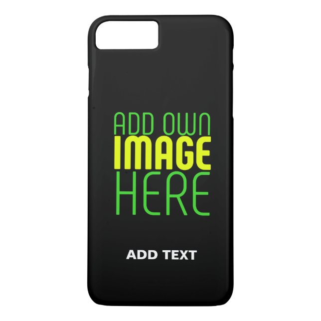 MODERN EDITABLE SIMPLE BLACK IMAGE TEXT TEMPLATE Case-Mate iPhone CASE (Back)