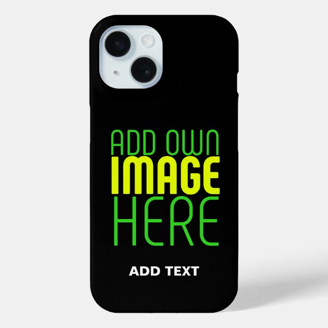 MODERN EDITABLE SIMPLE BLACK IMAGE TEXT TEMPLATE Case-Mate iPhone CASE (Back)