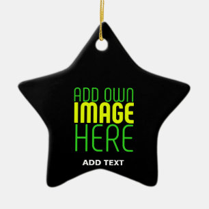 MODERN EDITABLE SIMPLE BLACK IMAGE TEXT TEMPLATE CERAMIC TREE DECORATION