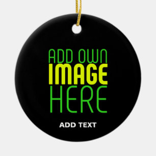 MODERN EDITABLE SIMPLE BLACK IMAGE TEXT TEMPLATE CERAMIC TREE DECORATION