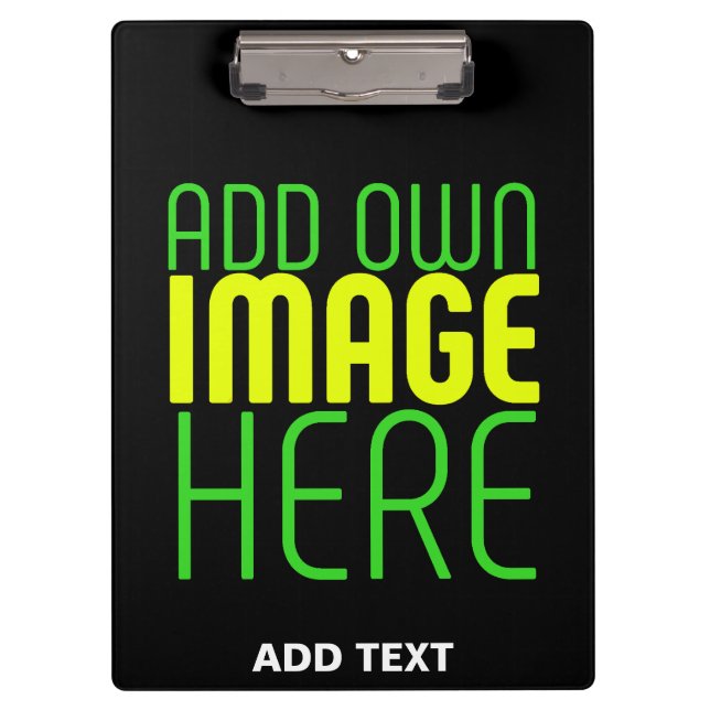 MODERN EDITABLE SIMPLE BLACK IMAGE TEXT TEMPLATE CLIPBOARD (Front)