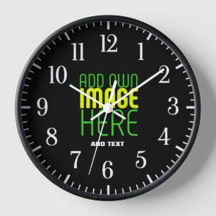MODERN EDITABLE SIMPLE BLACK IMAGE TEXT TEMPLATE CLOCK
