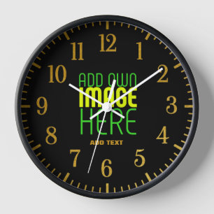 MODERN EDITABLE SIMPLE BLACK IMAGE TEXT TEMPLATE CLOCK