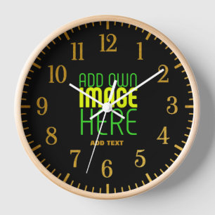 MODERN EDITABLE SIMPLE BLACK IMAGE TEXT TEMPLATE CLOCK