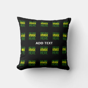 MODERN EDITABLE SIMPLE BLACK IMAGE TEXT TEMPLATE CUSHION
