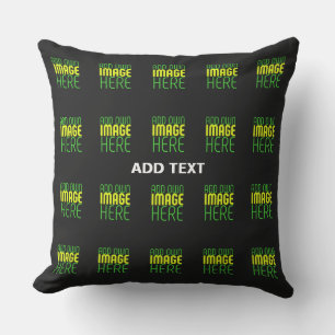 MODERN EDITABLE SIMPLE BLACK IMAGE TEXT TEMPLATE CUSHION