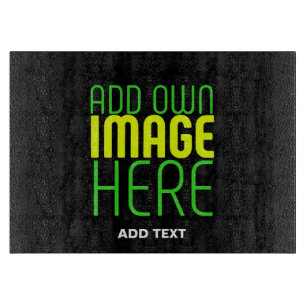 MODERN EDITABLE SIMPLE BLACK IMAGE TEXT TEMPLATE CUTTING BOARD
