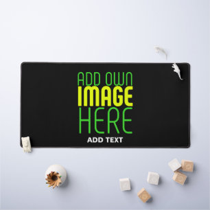 MODERN EDITABLE SIMPLE BLACK IMAGE TEXT TEMPLATE DESK MAT