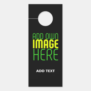 MODERN EDITABLE SIMPLE BLACK IMAGE TEXT TEMPLATE DOOR HANGER