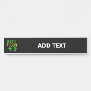 MODERN EDITABLE SIMPLE BLACK IMAGE TEXT TEMPLATE DOOR SIGN