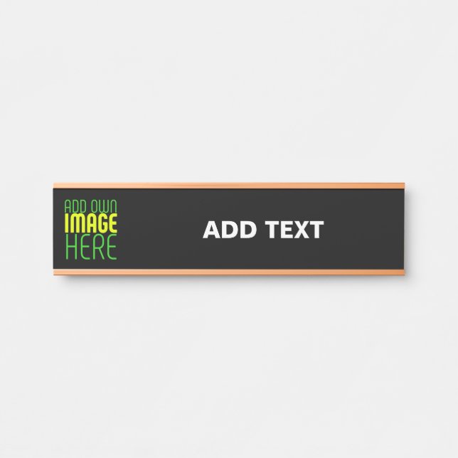 MODERN EDITABLE SIMPLE BLACK IMAGE TEXT TEMPLATE DOOR SIGN (Front)