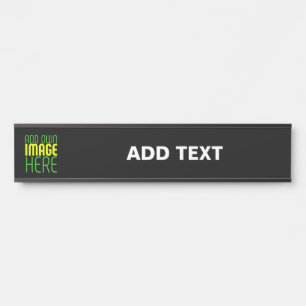 MODERN EDITABLE SIMPLE BLACK IMAGE TEXT TEMPLATE DOOR SIGN