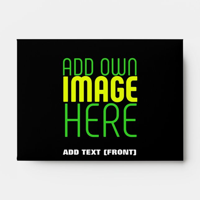 MODERN EDITABLE SIMPLE BLACK IMAGE TEXT TEMPLATE ENVELOPE (Front)