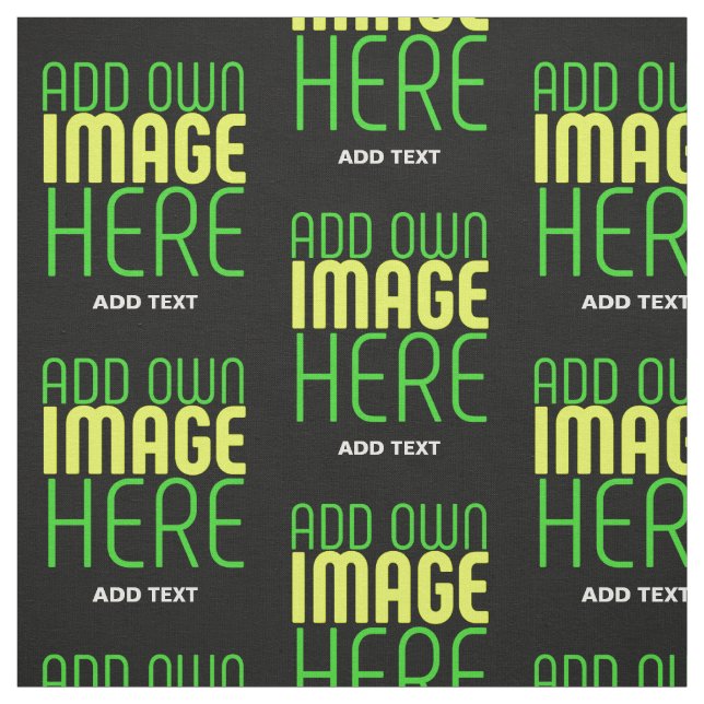 MODERN EDITABLE SIMPLE BLACK IMAGE TEXT TEMPLATE FABRIC (Swatch)