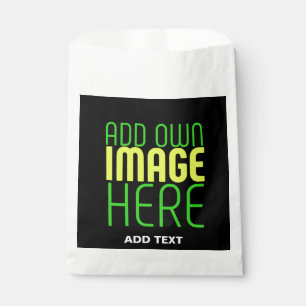 MODERN EDITABLE SIMPLE BLACK IMAGE TEXT TEMPLATE FAVOUR BAGS