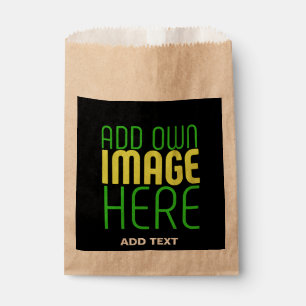 MODERN EDITABLE SIMPLE BLACK IMAGE TEXT TEMPLATE FAVOUR BAGS