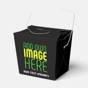 MODERN EDITABLE SIMPLE BLACK IMAGE TEXT TEMPLATE FAVOUR BOX
