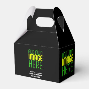 MODERN EDITABLE SIMPLE BLACK IMAGE TEXT TEMPLATE FAVOUR BOX