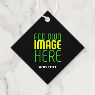 MODERN EDITABLE SIMPLE BLACK IMAGE TEXT TEMPLATE FAVOUR TAGS
