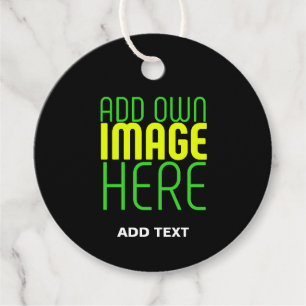MODERN EDITABLE SIMPLE BLACK IMAGE TEXT TEMPLATE FAVOUR TAGS