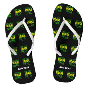 MODERN EDITABLE SIMPLE BLACK IMAGE TEXT TEMPLATE FLIP FLOPS