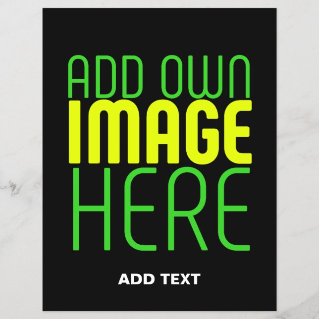 MODERN EDITABLE SIMPLE BLACK IMAGE TEXT TEMPLATE FLYER (Front)