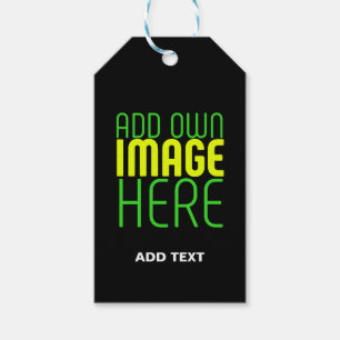 MODERN EDITABLE SIMPLE BLACK IMAGE TEXT TEMPLATE GIFT TAGS