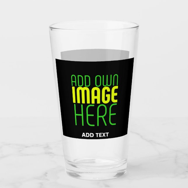 MODERN EDITABLE SIMPLE BLACK IMAGE TEXT TEMPLATE GLASS (Front)