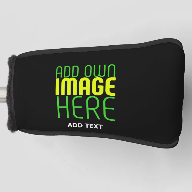 MODERN EDITABLE SIMPLE BLACK IMAGE TEXT TEMPLATE GOLF HEAD COVER (Front)