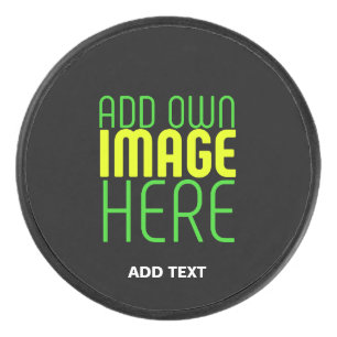MODERN EDITABLE SIMPLE BLACK IMAGE TEXT TEMPLATE HOCKEY PUCK