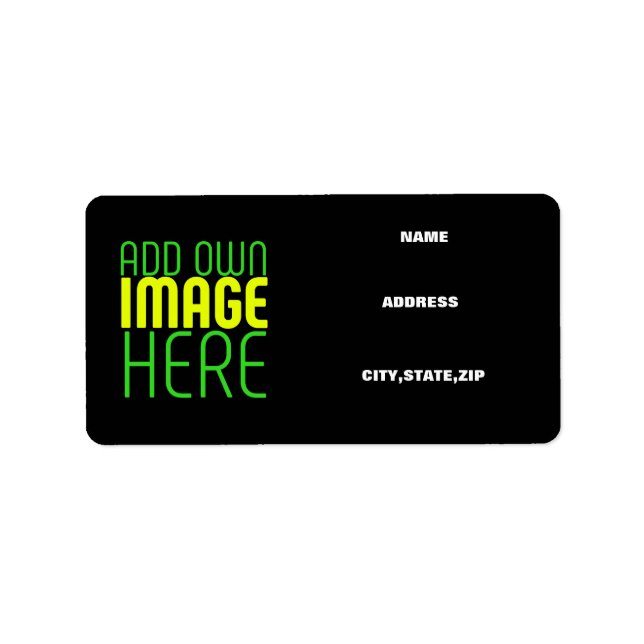MODERN EDITABLE SIMPLE BLACK IMAGE TEXT TEMPLATE LABEL (Front)