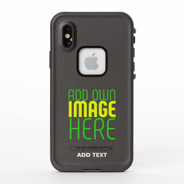 MODERN EDITABLE SIMPLE BLACK IMAGE TEXT TEMPLATE LifeProof iPhone CASE (Back)