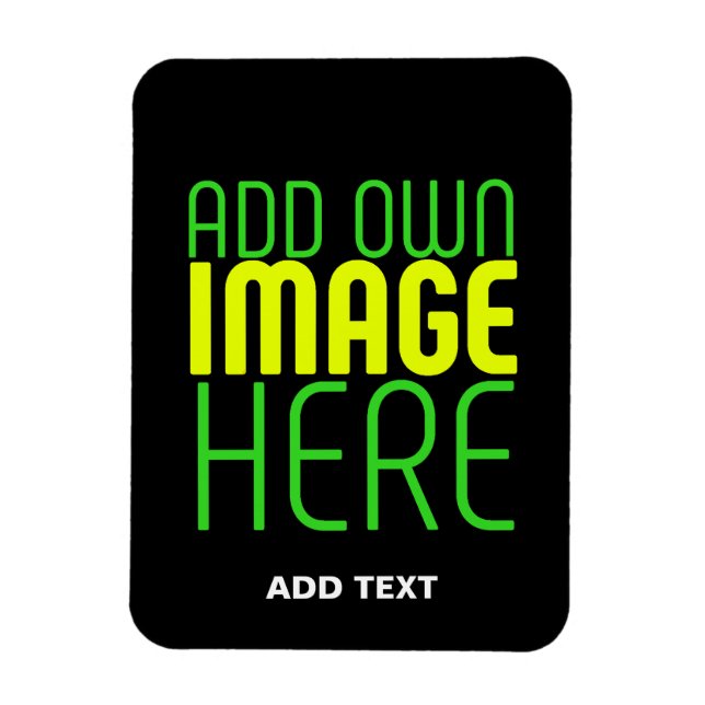 MODERN EDITABLE SIMPLE BLACK IMAGE TEXT TEMPLATE MAGNET (Vertical)