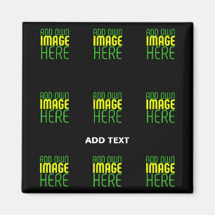 MODERN EDITABLE SIMPLE BLACK IMAGE TEXT TEMPLATE MAGNET
