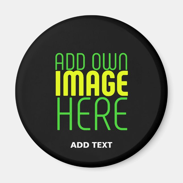 MODERN EDITABLE SIMPLE BLACK IMAGE TEXT TEMPLATE MAGNET (Front)
