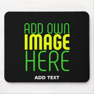 MODERN EDITABLE SIMPLE BLACK IMAGE TEXT TEMPLATE MOUSE MAT