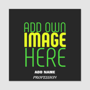 MODERN EDITABLE SIMPLE BLACK IMAGE TEXT TEMPLATE NAME TAG