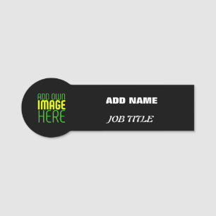 MODERN EDITABLE SIMPLE BLACK IMAGE TEXT TEMPLATE NAME TAG