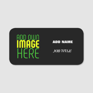 MODERN EDITABLE SIMPLE BLACK IMAGE TEXT TEMPLATE NAME TAG