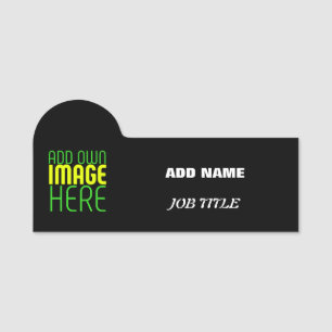 MODERN EDITABLE SIMPLE BLACK IMAGE TEXT TEMPLATE NAME TAG
